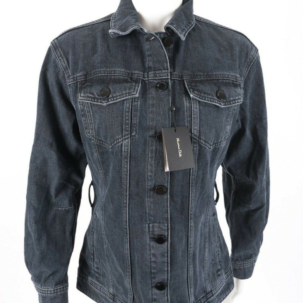 Massimo Dutti Womens Denim Jean Jacket Small Blue